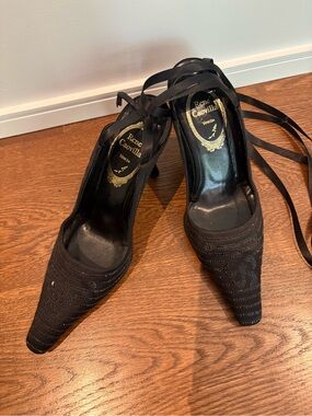 FINAL SALE - Rene Caovilla Venezia ribbon tied heels